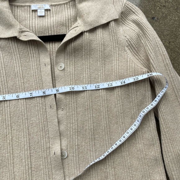 Lunya Cozy Cotton Silk Variegated Rib Cardigan - Adagio Cream s/xs - Picture 11 of 13
